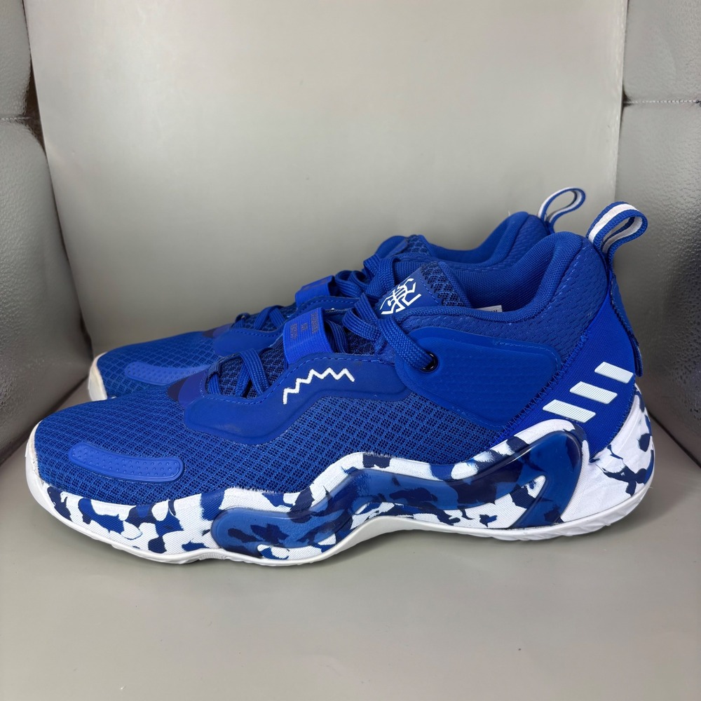 Adidas Donovan Mitchell DON Issue 3 Blue White Camo H67718 Mens 9.5 Basketball - Picture 3 of 7